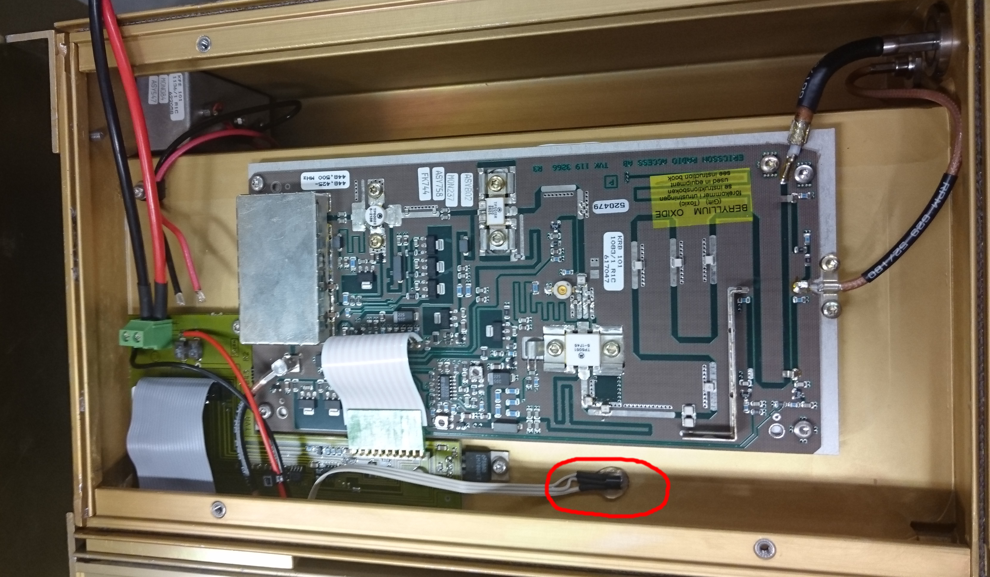 Position of Temperature sensor next to PA transistor